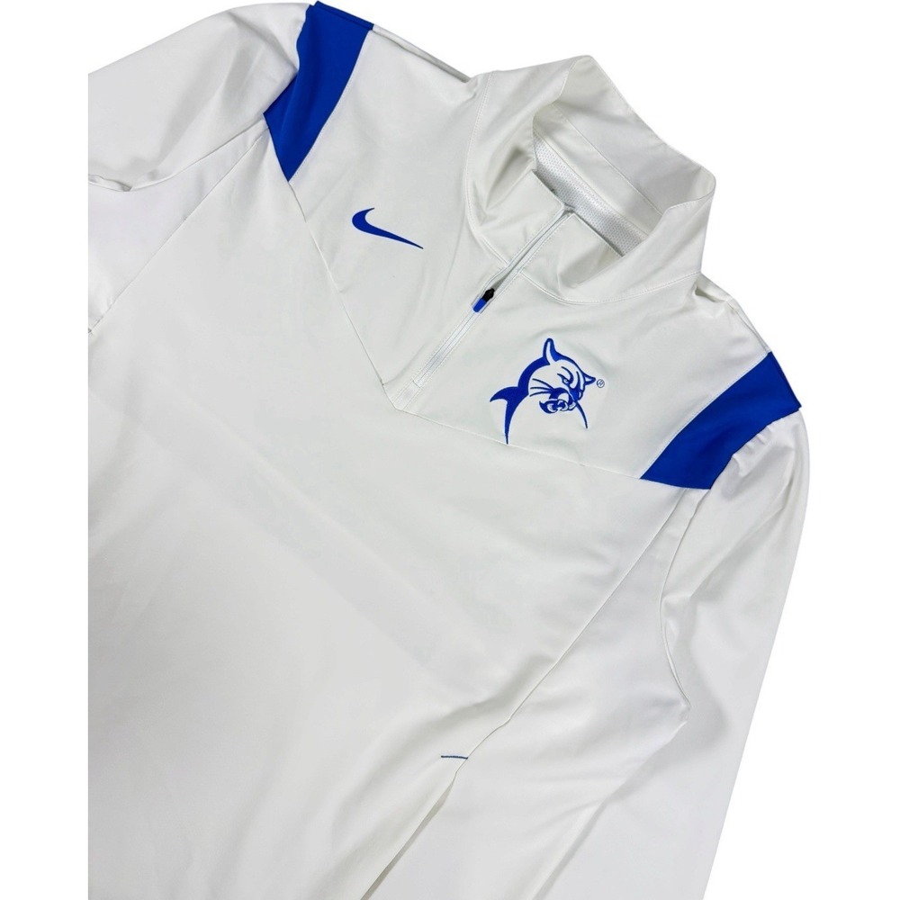 Nike Team Quarter-Zip Pullover Jacket White‎ Blue Mens XL Dri-FIT